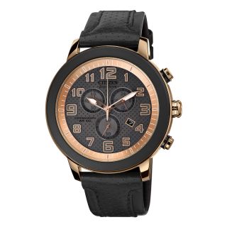Drive from Citizen Eco Drive Womens Black & Rose Tone Chronograph Watch AT2233 