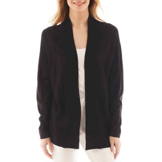 LIZ CLAIBORNE Shawl Collar Cardigan Sweater   Tall, Black, Womens
