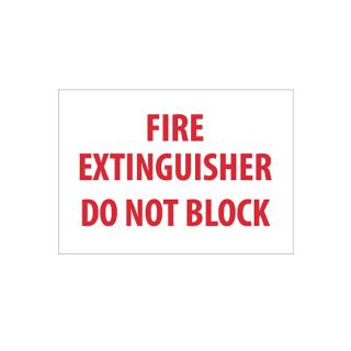 Nmc Vinyl Fire Extinguisher Sign   Fire Extinguisher Do Not Block   10Wx7H