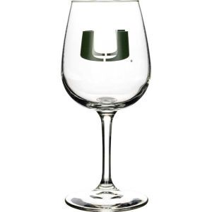 Miami Hurricanes Boelter Brands Satin Etch Wine Glass