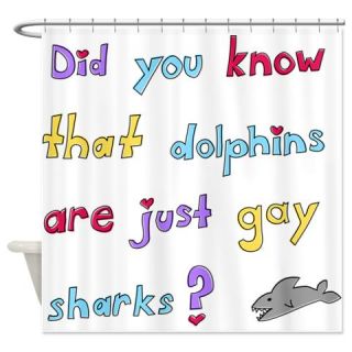  Gay Shark Shower Curtain  Use code FREECART at Checkout