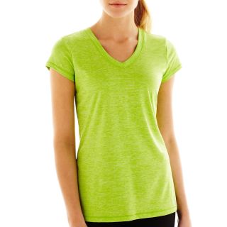 Xersion Short Sleeve Melange Tee, Green, Womens