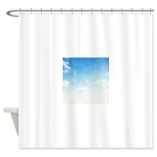  Blue sky with sparse clouds in grun Shower Curtain  Use code FREECART at Checkout