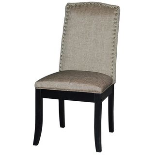 Black Upholstered Back Side Chair (set Of 2)