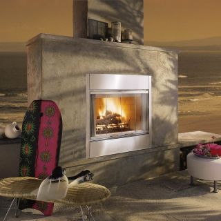 Majestic Al Fresco Wood Burning Outdoor Fireplace Insert with Optional Door Kit