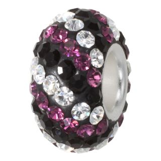 Forever Moments Pavé White, Black and Purple Crystal Bead, Womens