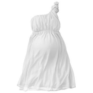 Merona Maternity One Shoulder Rosette Dress   Off White XS
