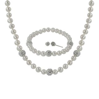 Cultured Freshwater Pearl & Crystal 3 pc. Jewelry Set, Womens