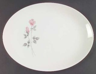 Royal Doulton Pillar Rose 16 Oval Serving Platter, Fine China Dinnerware   Pink