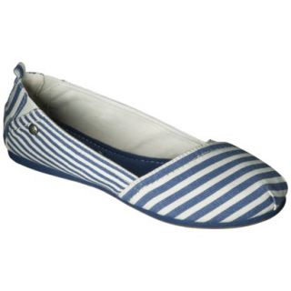 Womens Mad Love Lynnae Striped Loafer   Blue 7