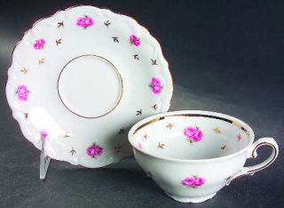 Winterling   Bavaria Heritage (Rosebuds) Flat Cup & Saucer Set, Fine China Dinne