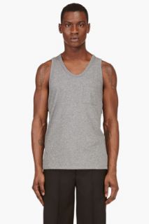 T By Alexander Wang Heather Grey Classic Pocket Tank Top