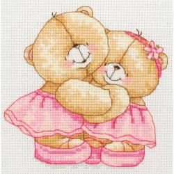 Forever Friends Best Friends Mini Counted Cross Stitch Kit 4 3/4x7 3/4 14 Count