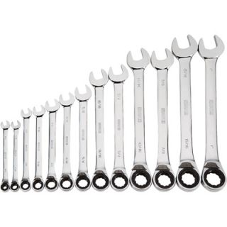 Klutch Reversible Ratcheting Wrench Set   13 Pc., SAE 1/4in. 1in.