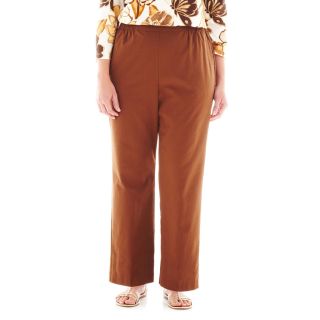 Alfred Dunner Solid Pull On Pants   Plus, Coconut, Womens