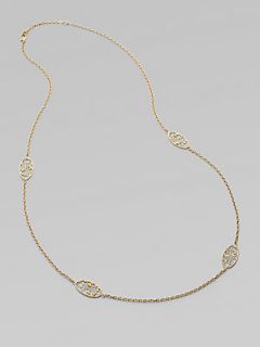 Roberto Coin 18K Yellow Gold Diamond Bollicine Station Necklace   Gold