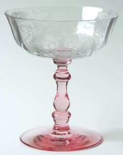 Glastonbury   Lotus Yodel Pink Champagne/Tall Sherbet   Stem 27, Etch 1012, Clea