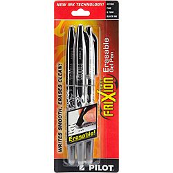 Pilot Pen Frixion Ball Erasable Black Gel Pens (pack Of 3) (BlackMaterials PlasticGel ink Point size Fine point (.7mm)Type Frixion ball Erasable, disappears with erasing friction Pack of three (3) Imported )