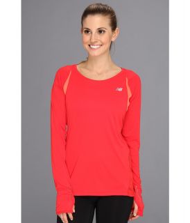 New Balance Impact L/S Shirt Womens T Shirt (Red)