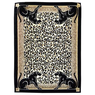 African Adventure Panther Border Rug (5x7)