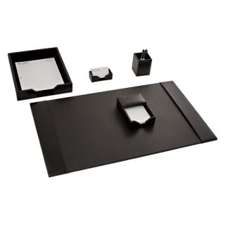 Dacasso Econo Line Black Leather 5 Piece Desk Set   D1402