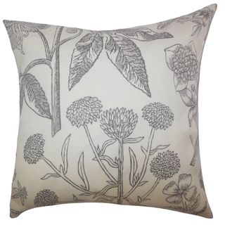 Neola Floral Down Filled Throw Pillow Gray
