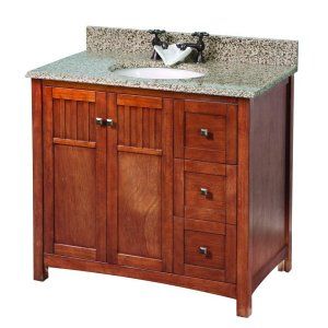Foremost KNCAMO3722D Knoxville 37 Vanity in Nutmeg with Granite Top