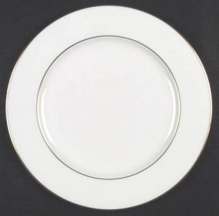 Nikko Blanc Pur Dinner Plate, Fine China Dinnerware   Bone, White Body,Gold Inne