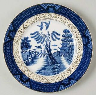 Craftsman (Japan) Willow Blue Salad Plate, Fine China Dinnerware   Blue Willow D