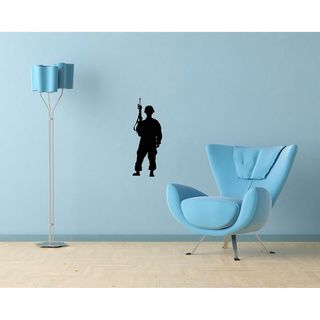 Soldier Vinyl Wall Decal (Glossy blackMaterials VinylQuantity One (1) decalSetting IndoorDimensions 25 inches wide x 35 inches longEasy to apply )