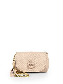 Tory Burch Marion Quilted Small Crossbody Bag   Light Oak