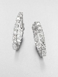 Roberto Coin Diamond & 18K White Gold Hoop Earrings/1.5   White Gold