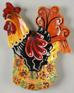 Chanticleer Rooster Figural Rooster Plate, Fine China Dinnerware   Roosters On L