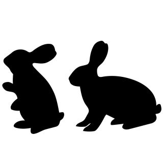 Hares Vinyl Wall Decal Art (Glossy blackDimensions 22 inches wide x 35 inches long )