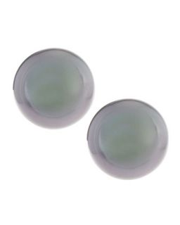 Simulated Gray Pearl Stud Earrings, 10mm