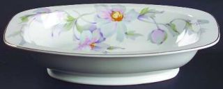Thun 16665 10 Oval Vegetable Bowl, Fine China Dinnerware   Pink/Lavender Floral