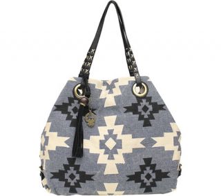 Womens Lucky Brand Nina Tote   Denim Blue/Black/Khaki Oversized Handbags