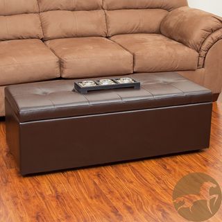 Christopher Knight Home Abigail Chocolate Bonded Leather Storage Ottoman (Chocolate brownSturdy constructionNeutral colors to match any outdoor decorIdeal for extra seating, storage or resting your feetEspresso stained hardwood legsSome assebly requiredDi