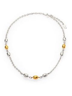GURHAN Curve Sterling Silver & 24K Yellow Gold Cocoon Necklace   Silver Gold