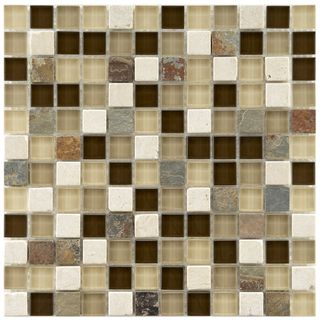 Somertile Reflections Square 1 inch Nassau Stone And Glass Mosaic Tiles (pack Of 10)