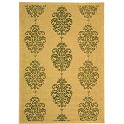 Indoor/ Outdoor St. Martin Natural/ Olive Rug (710 X 11) (IvoryPattern FloralMeasures 0.25 inch thickTip We recommend the use of a non skid pad to keep the rug in place on smooth surfaces.All rug sizes are approximate. Due to the difference of monitor c