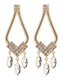 Serpentine Chain & Crystal Chandelier Earrings