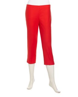 Relaxed Stretch Twill Capri Pants, Rosehip