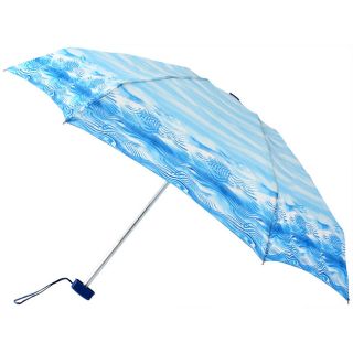 Leighton 41 inch Blue Wave print Compact Umbrella