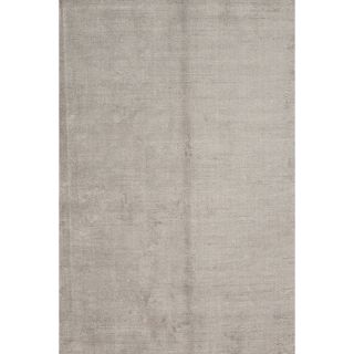 Hand loomed Solid Pattern Gray/ Black Rug (36 X 56)