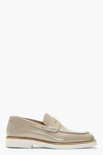 Woman By Common Projects Taupe Patent Leather Penny Loafers