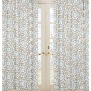 Blue/taupe Hayden 84 Inch Curtainpanels (set Of 2) (Blue/taupe/whiteCurtain style Window panelConstruction Rod pocketPocket measures 1.5 inchesLining UnlinedDimensions 42 inches wide x 84 inches long each panelMaterial 100 percent cottonCare instruc