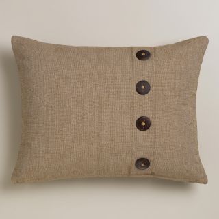Natural Ribbed Lumbar Pillow with Buttons   World Market