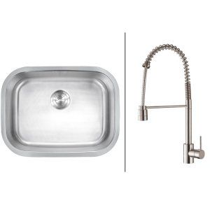 Ruvati RVC2487 Combo Stainless Steel Kitchen Sink and Stainless Steel Set