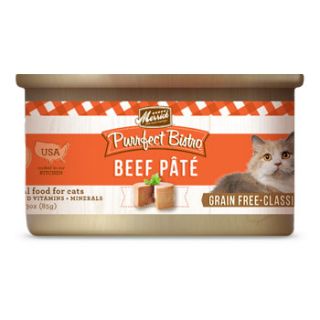 Purrfect Bistro Grain Free Beef Pate Canned Cat Food, 3 oz., Case of 24